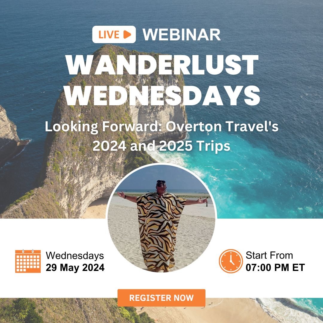 🌍✨ Ready to jet set into the future with Overton Travel? Join us as we unveil our exciting 2024 and 2025 trip plans! From exotic destinations to unforgettable trip, let's explore what's on the horizon together. Don't miss out, RSVP now! 

bit.ly/202