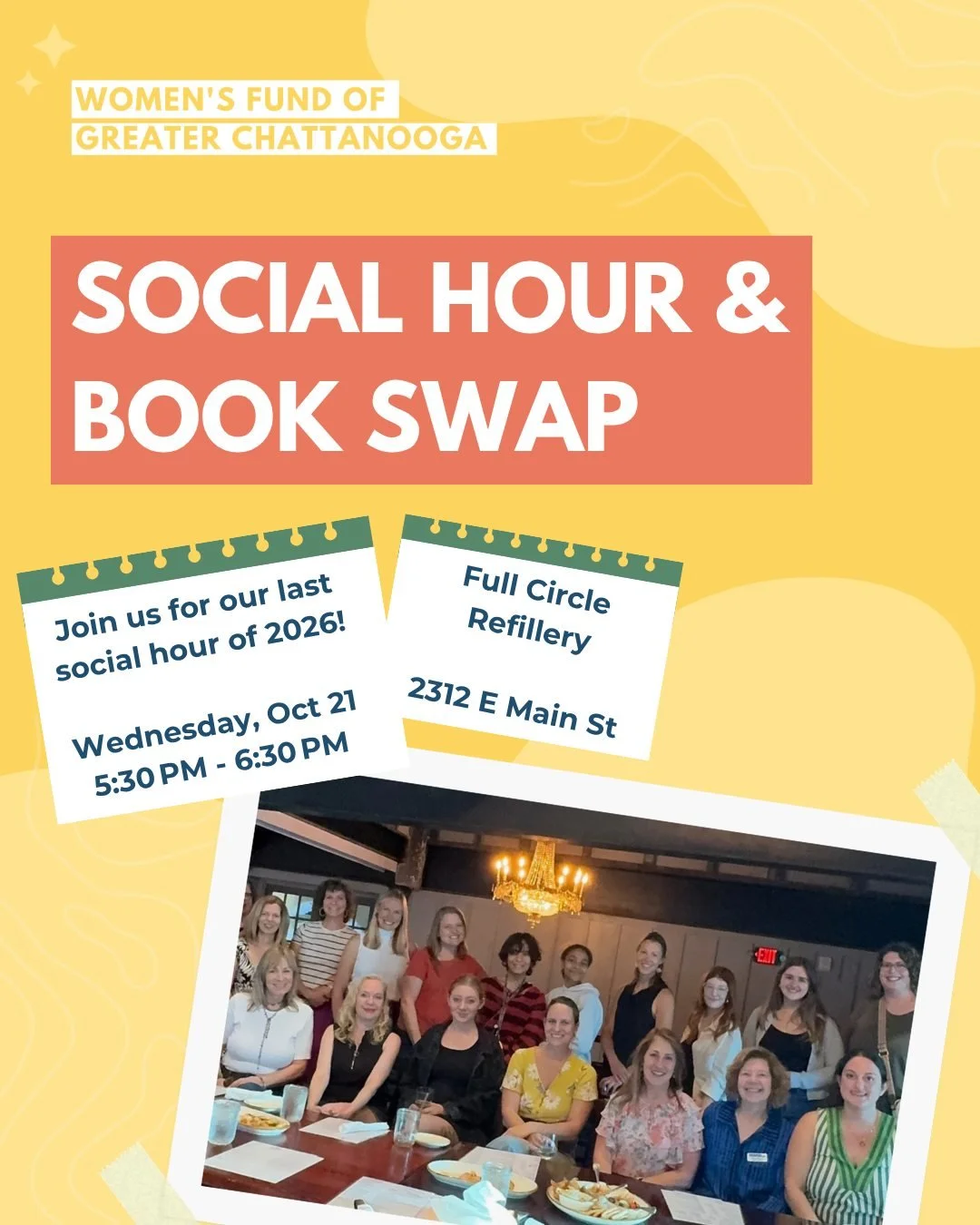 📚📖 Join us for our final social hour of the year! You do not have to be a member to attend. You&rsquo;re also welcome to bring a friend to learn more about the Women&rsquo;s Fund.

We are having our annual book swap - which is always a popular even