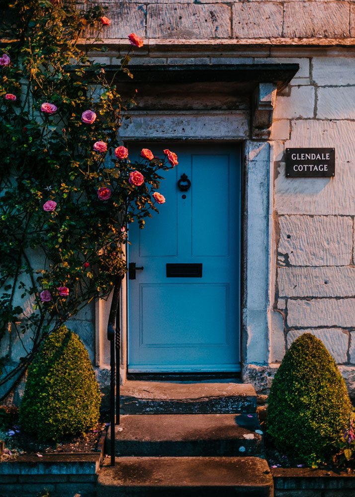 Front door house in Painswick, UK
