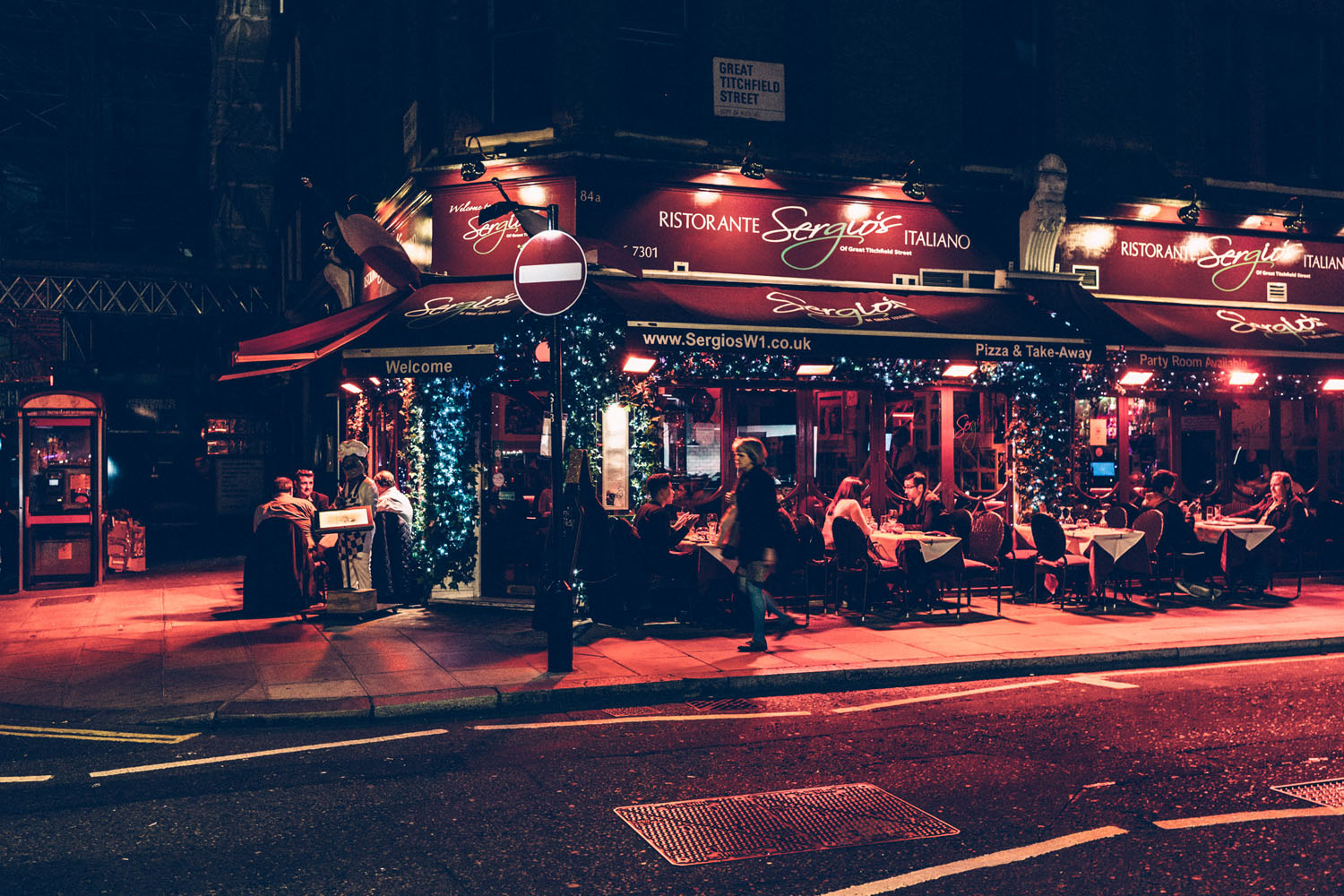 London at Night close to Soho, UK