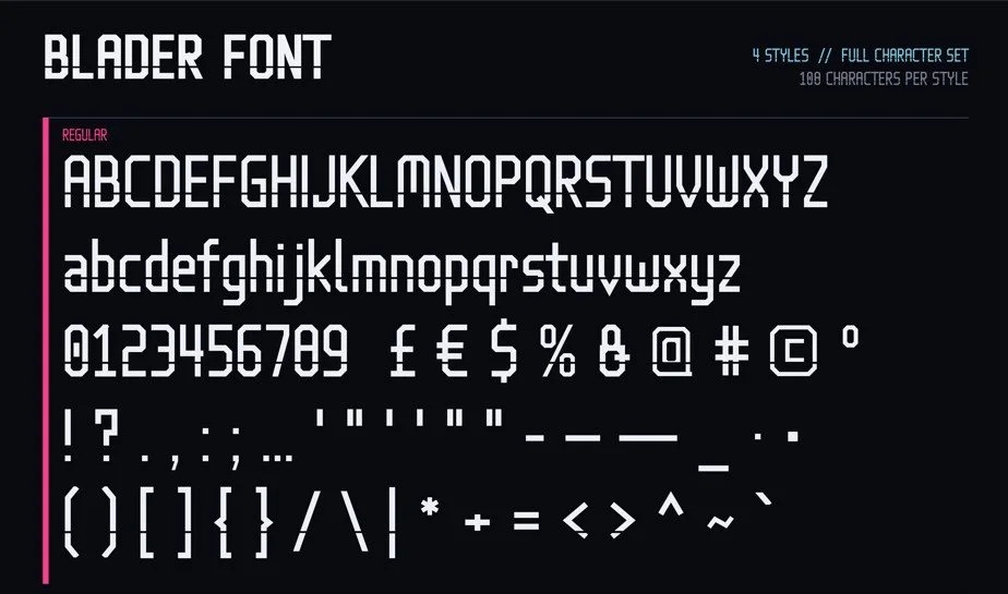 Blader Font: A Free Sci-Fi Display Font (4 Styles)