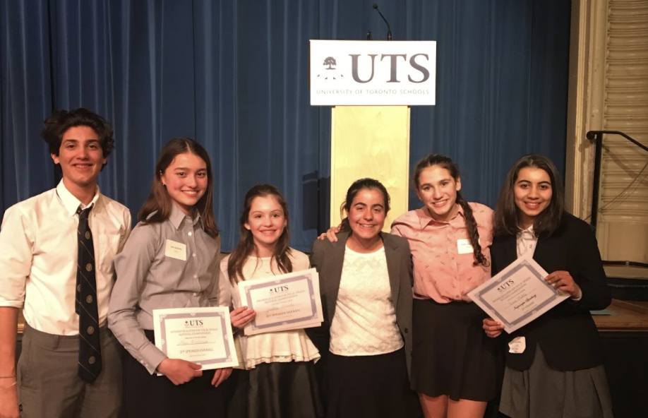 Students Ben Singer, Alex Baldwin (Grade 7), Julia Hardy (Grade 7), Shoshana Iny (Grade 7) Ruby Grinberg (Grade 9) and Taira Mehta (Grade 8)