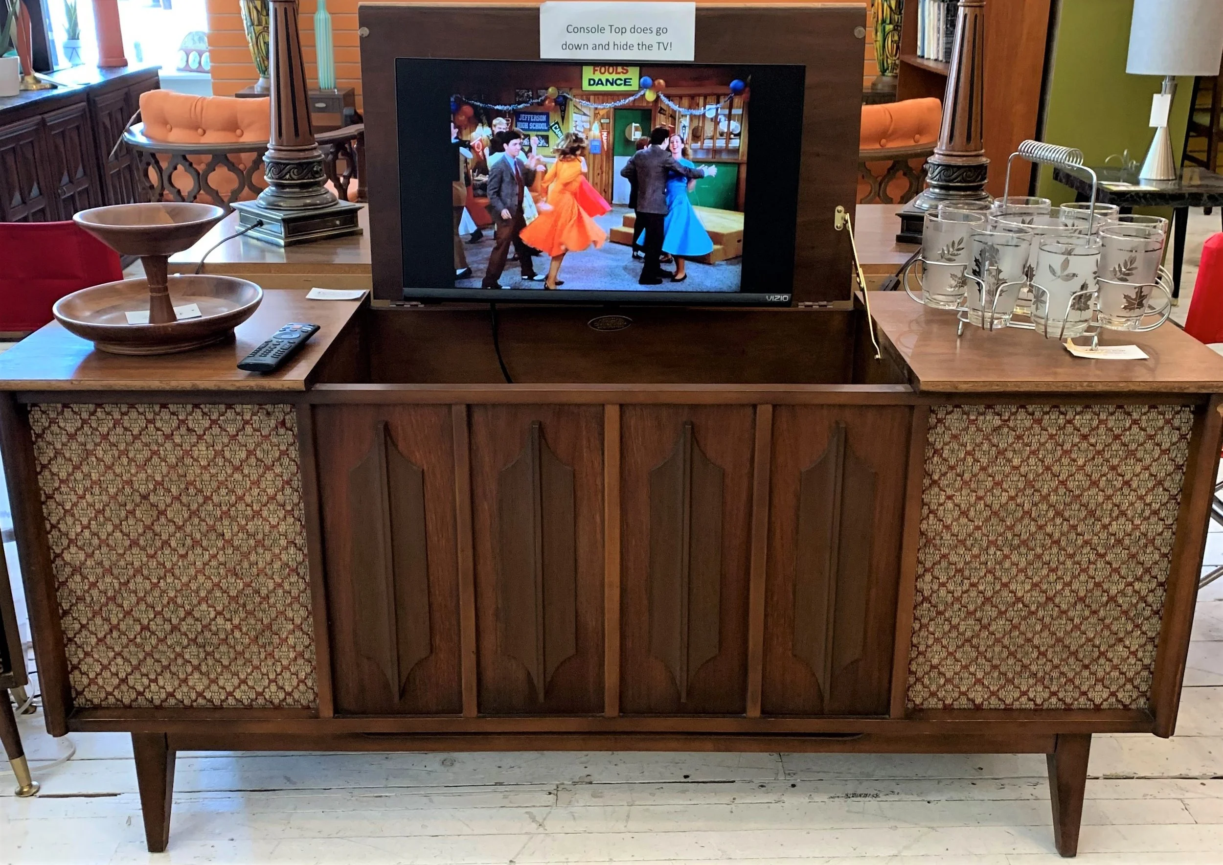 1960s Sears Silvertone Stereo Console with Smart TV — 3 Rusty Nails