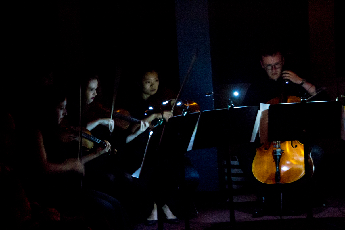 Tania Mesa, violin 1 / Louisa Byron, violin 2 / Anna Stromer, viola / Parker Ousley, cello / Pedro Osuna Ardoy, composer and piano