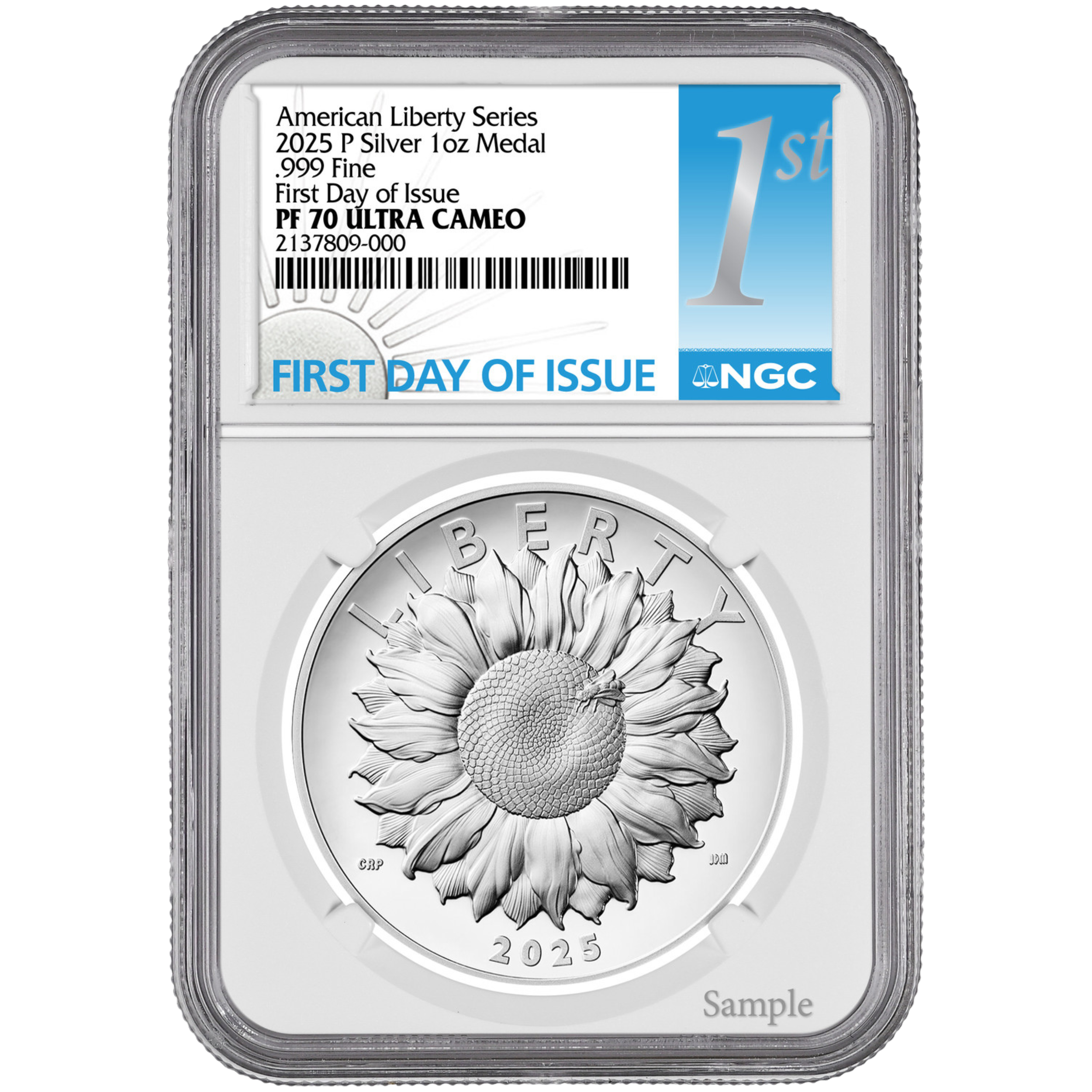 2025 American Silver Liberty Medal First Day of Issue Ultra Cameo PF-70 NGC