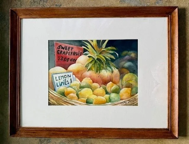 Farm Fresh - Large Framed Original Watercolor