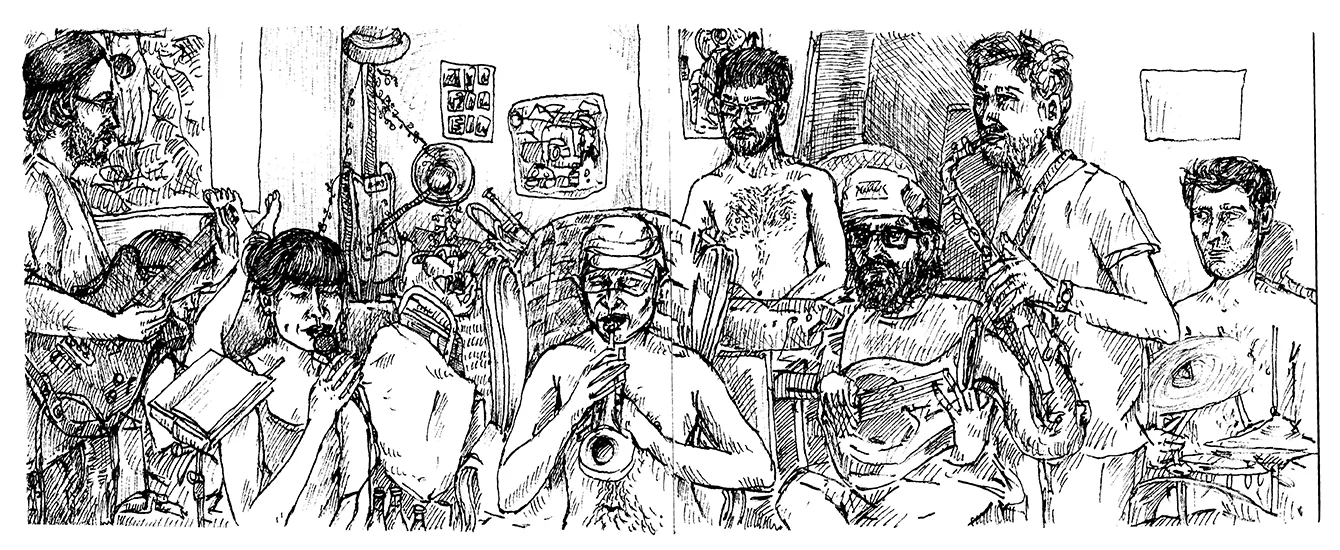 living room band practice, 123 waverly st