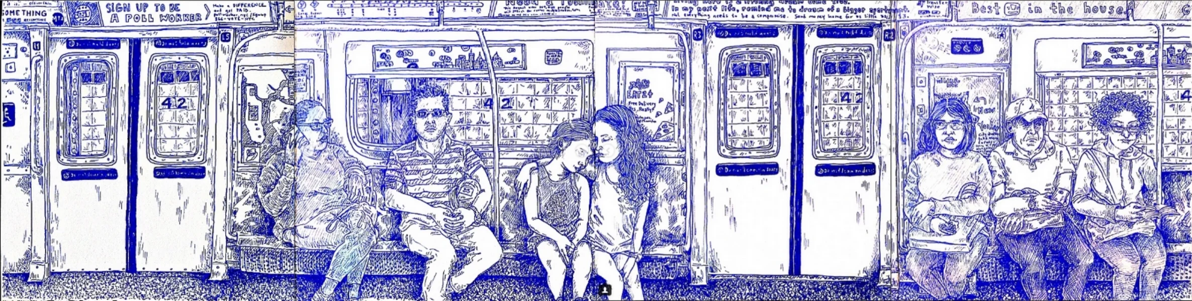 blue train, commissioned drawing 2017