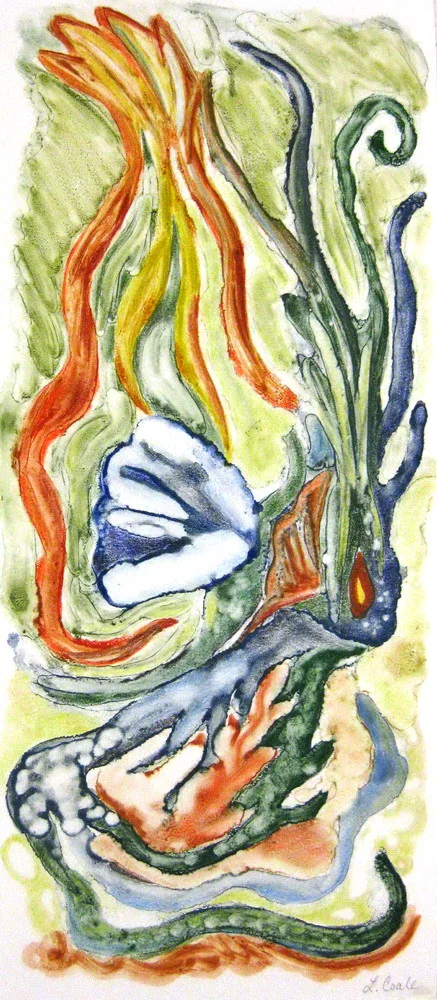 "FISH" Monotype Print 20" x 10"