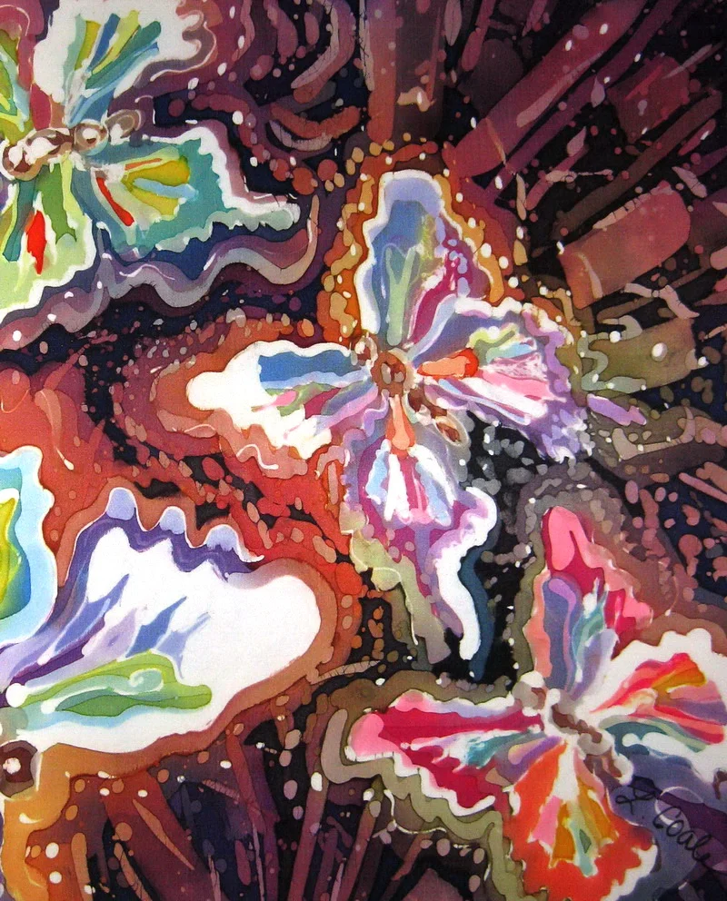 "A JOURNEY OF WINGS" Dyes on Silk 16" x 20"