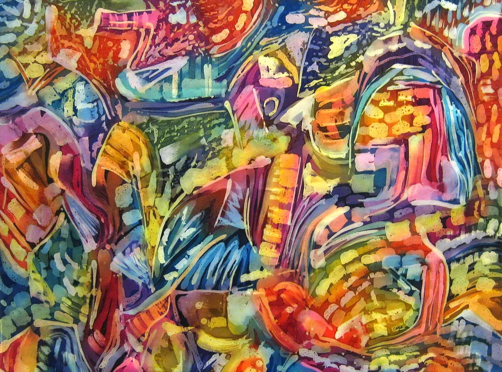 "RAINBOW DREAMS" Dyes on Silk 30" x 40"