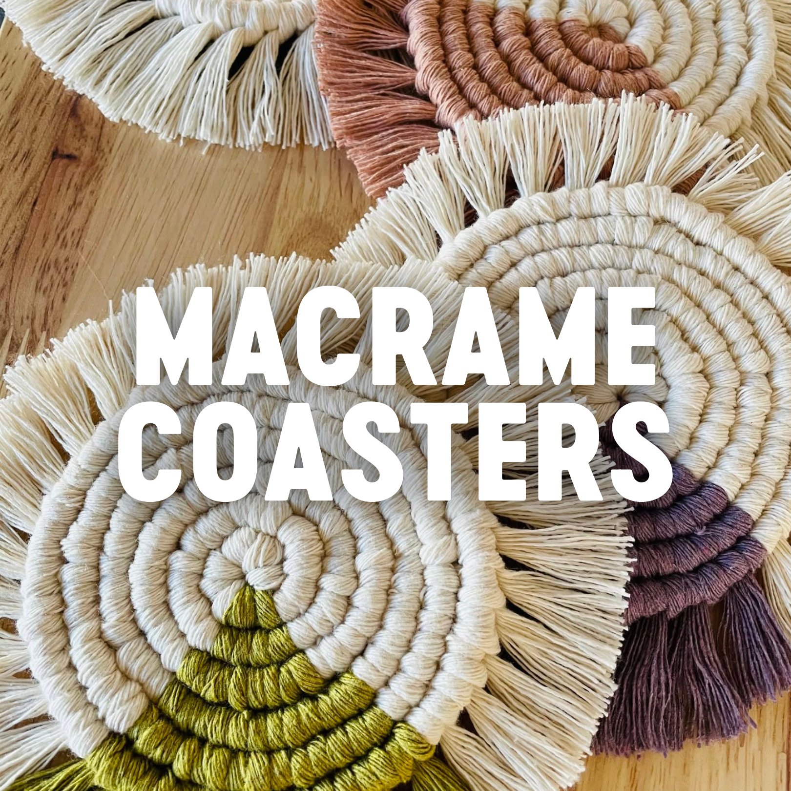 Macrame Coasters w/ Red Earth Knots