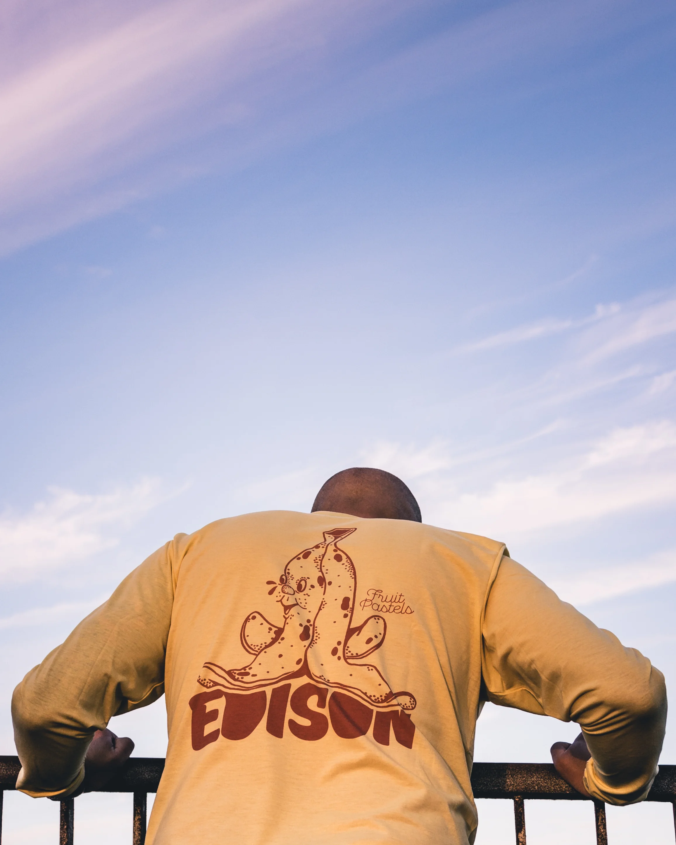 Banana t-shirt. Fruit Pastels. Edison. Glasgow based photographer. Portrait, corporate headshot, wedding photographer, interior photographer, commercial and content photography Scotland. Copyright @cursetheseeyes www.cursetheseeyes.com
