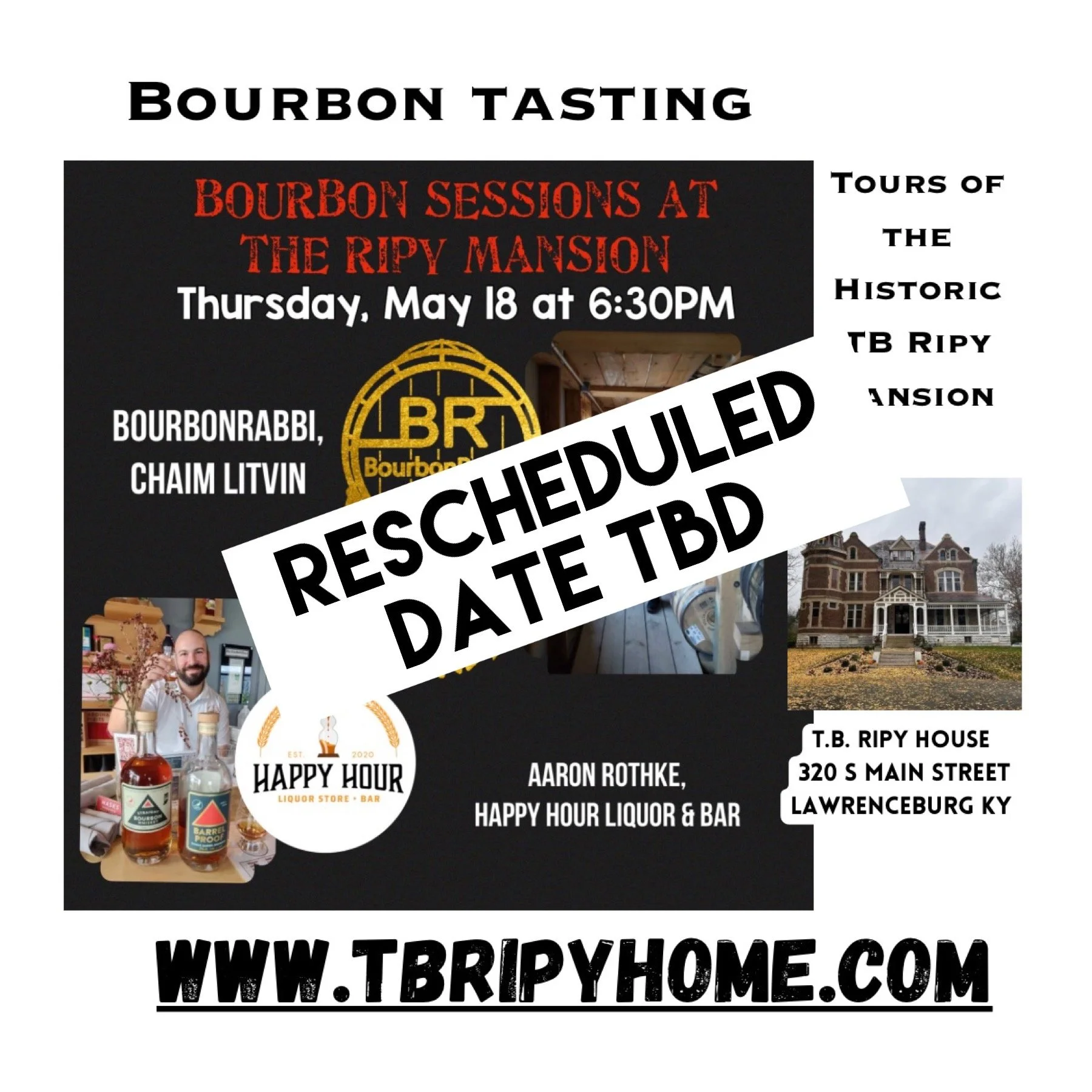 Bourbon Sessions at the Ripy Mansion welcomes BourbonRabbi, Chaim Litvin and Happy Hour Liquor and Bar owner, Aaron Rothke