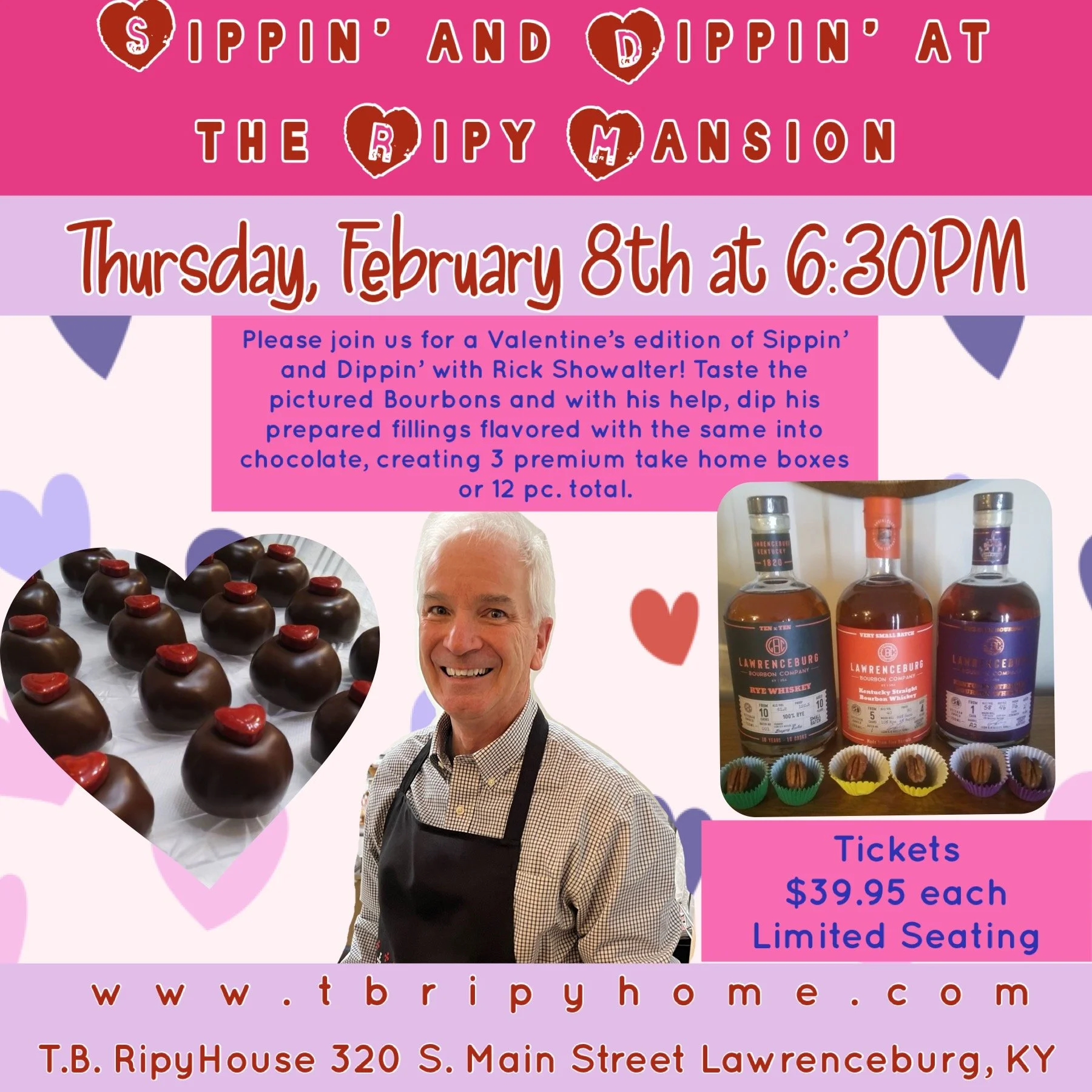 Valentine’s SIPPIN’ AND DIPPIN’ AT THE RIPY MANSION with Rick Showalter