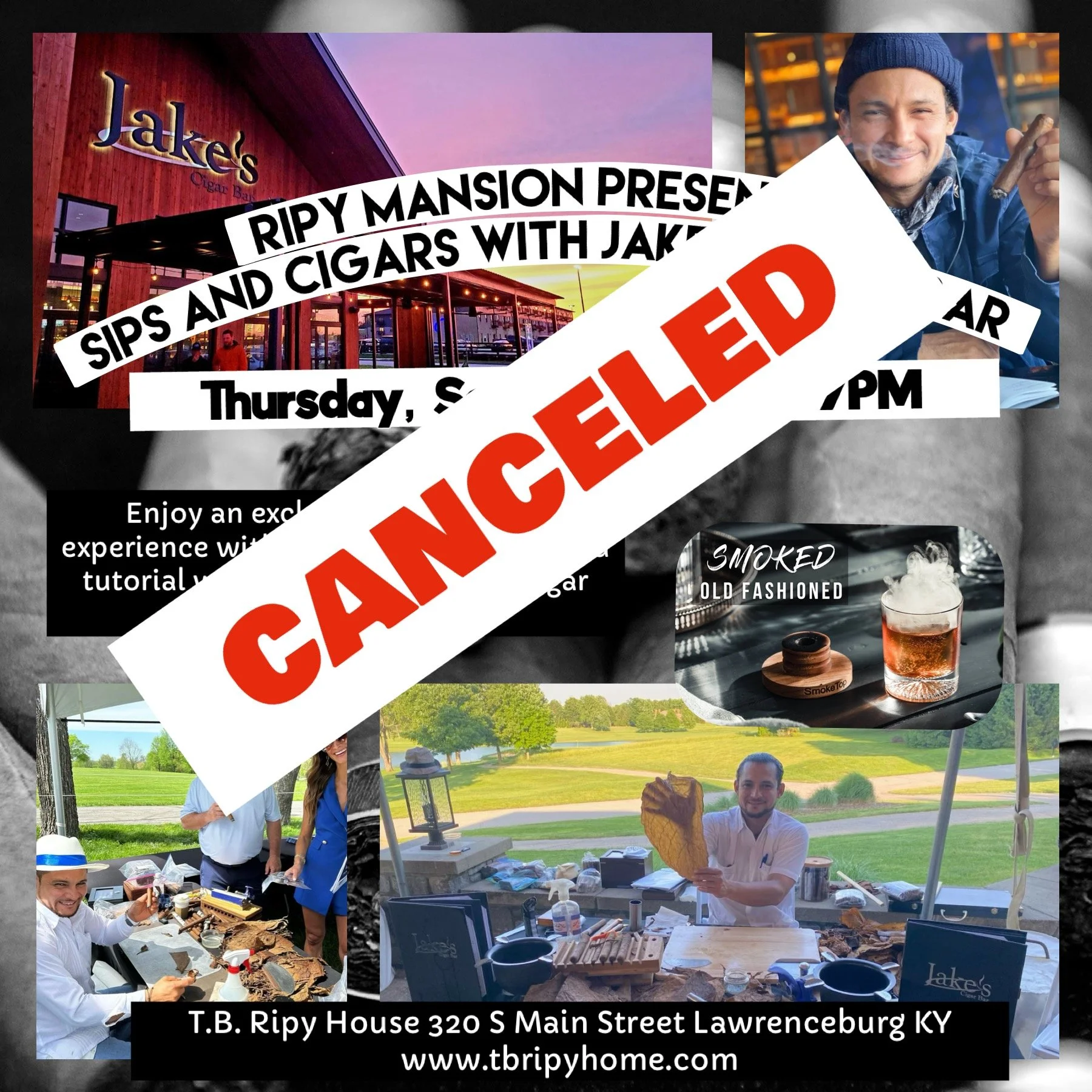 Ripy Mansion presents: SIPS AND CIGARS WITH JAKE’S CIGAR BAR