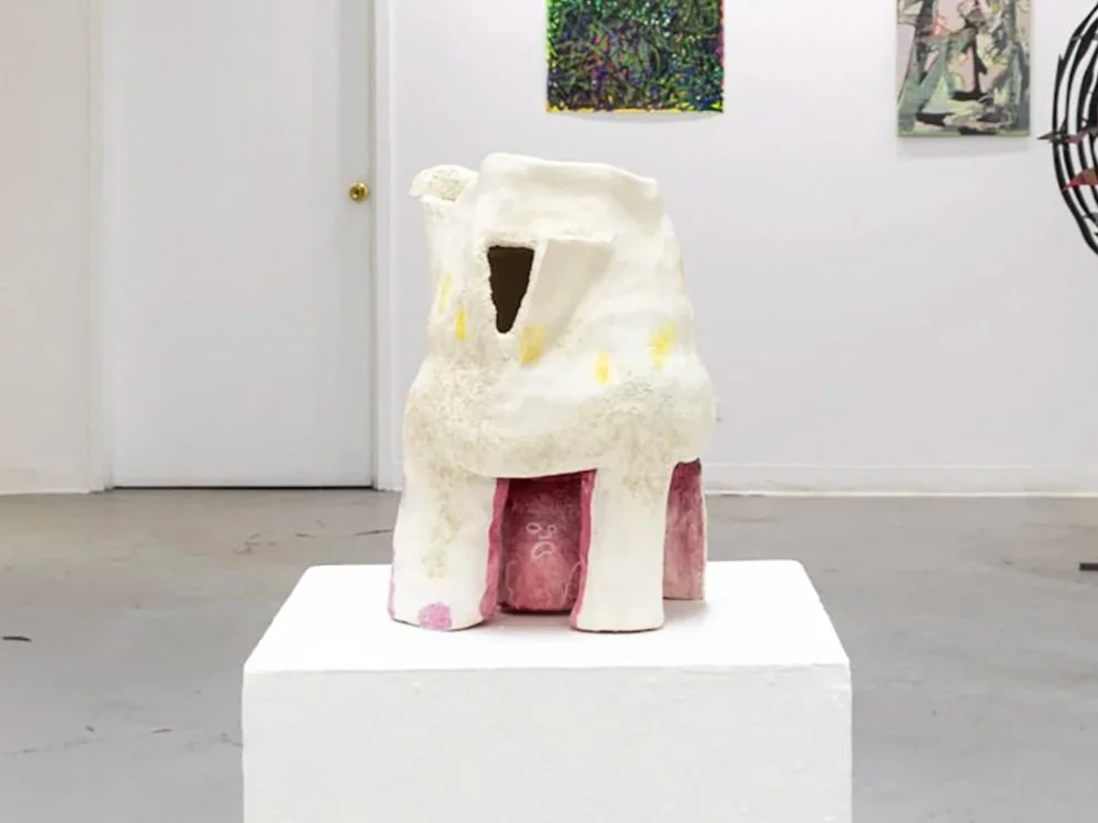  Cверхъестественный дом, 2026, bisqued stoneware, acrylic, crayon, pencil 