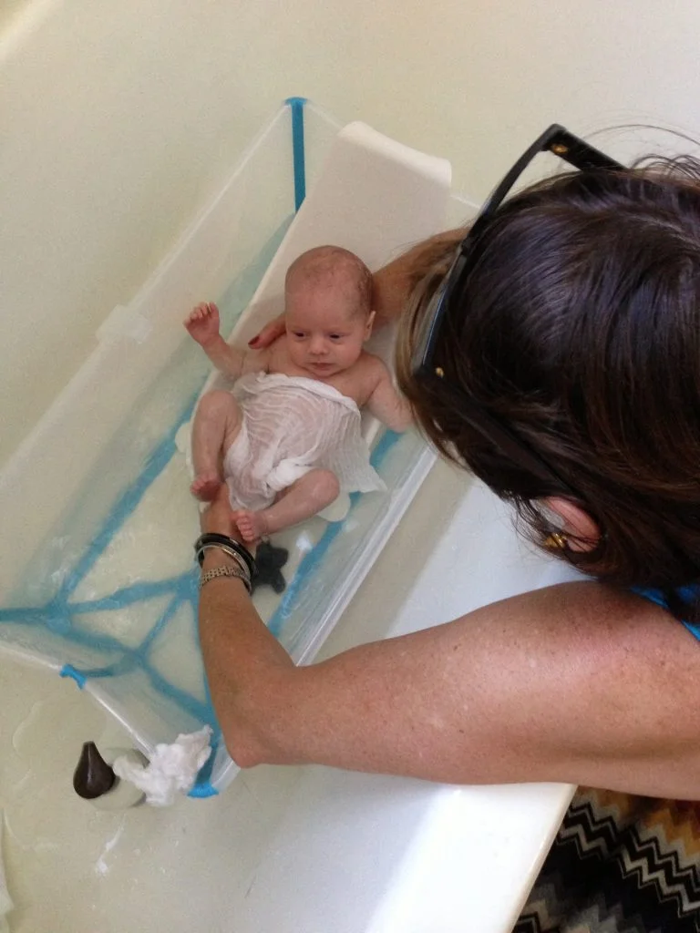 Mary bathing the boys