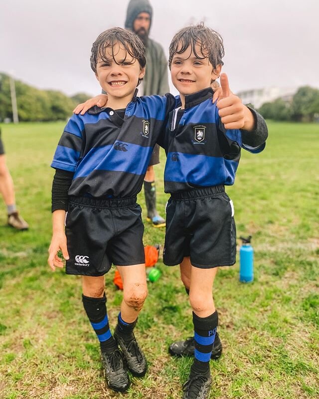 First ever game of rugby under these guys belts today. They have an awesome team with the Ponsonby Ponies who have mostly played since last year so they have lots of awesome young dudes to learn from. It bucketed down but they both came off smiling a