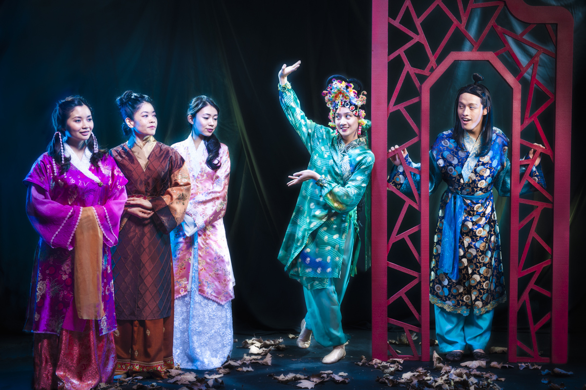 Leanne Cabrera, Allison Hiroto, Kelsey Wang, Mandarin Wu and Vichet Chum in Pan Asian Rep's A DREAM OF RED PAVILIONS photo by Michael Blase.jpg