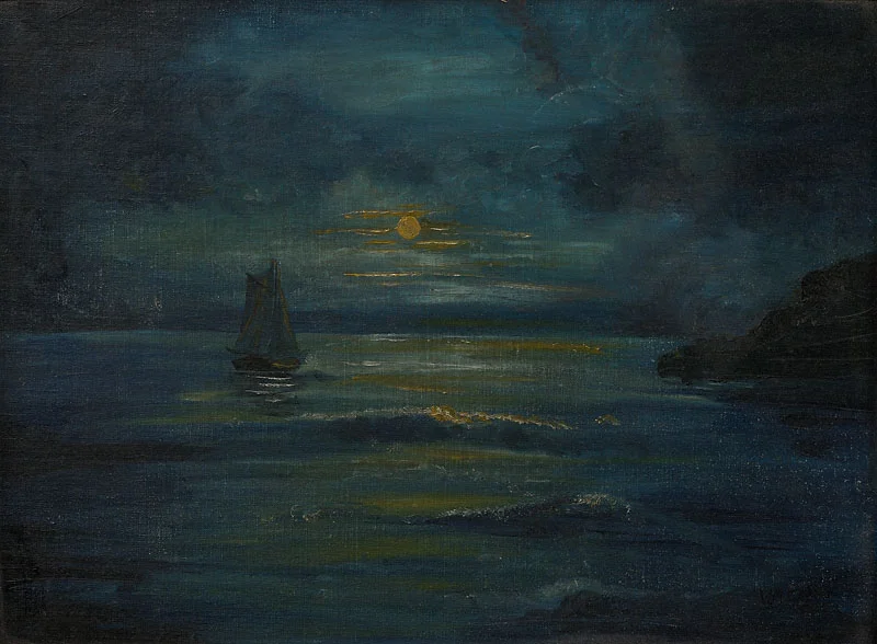 Seascape Oil on canvas 11 1/4x 15 1/2 inches 1952 Not signed Photo credit: John Wilson White Studio