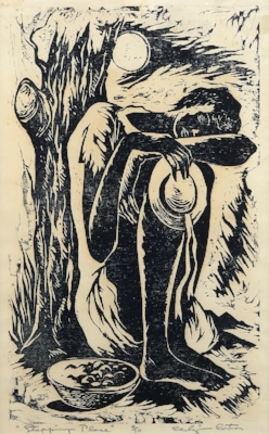 Stopping Place Woodcut 16x9 1/2 inches 1937 Signed and numbered (6/10) Photo credit: John Wilson White Studio