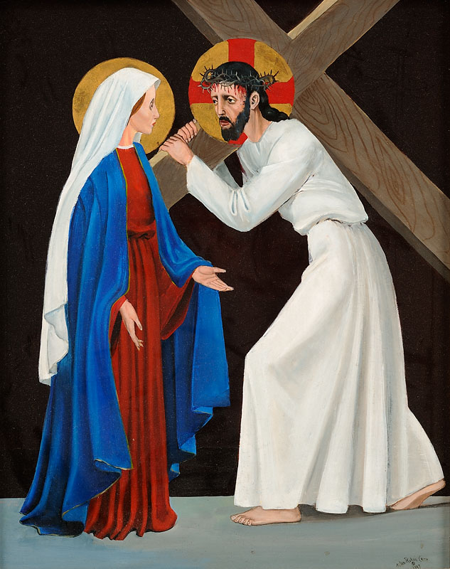 Stations of the Cross Oil on board 24x18 inches 1947 Signed and dated Currently on loan to the National Museum of African American History and culture and on display as part of the 4th floor Visual Arts Exhibit. Photo credit: John Wilson White Studio