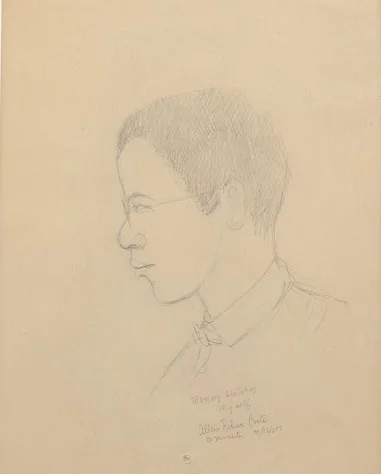 Memory Sketch of Myself Graphite on paper 14x17 inches 1927 Signed, titled, dated and inscribed Photo credit: John Wilson White Studio