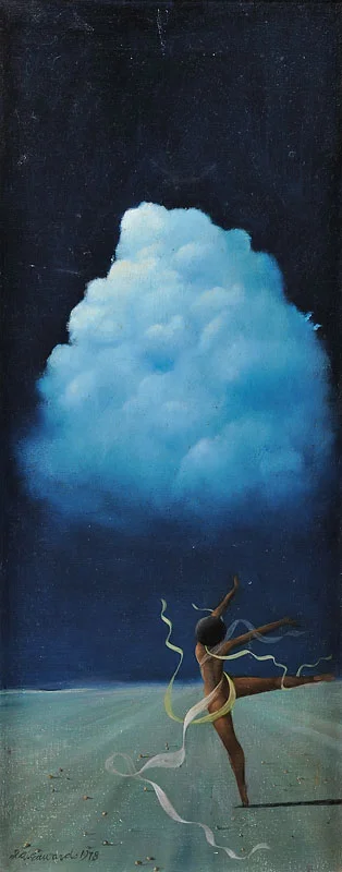 The Dancer Collage on board 24x9 1/2 inches 1978 Signed and dated Photo credit: John Wilson White Studio