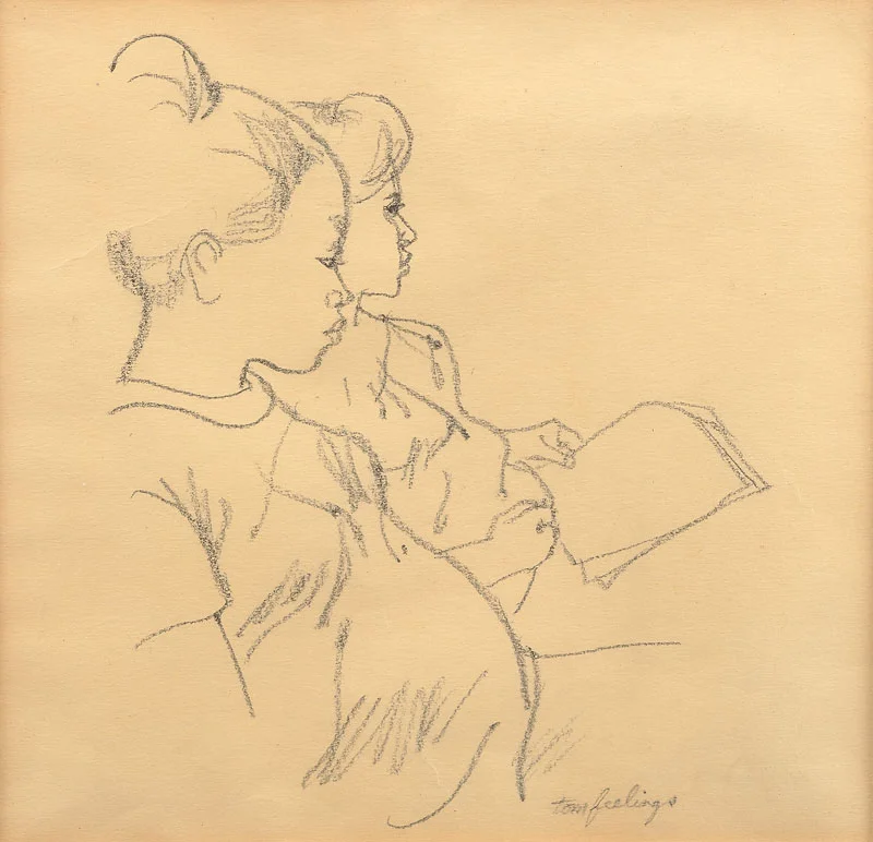 Untitled (OB Clinic) Charcoal 9x8 inches Year unknown Signed Photo credit: John Wilson White Studio