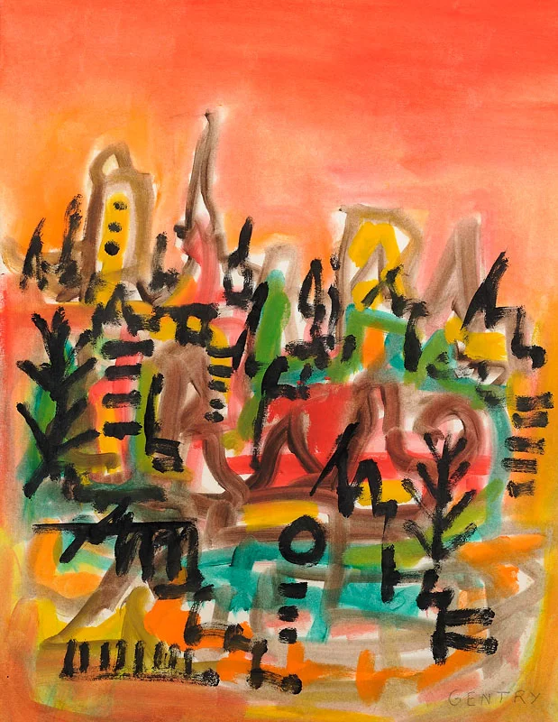 Untitled (Abstraction) Oil on board 21 1/2 x 16 1/4 Year unknown Signed Photo credit: John Wilson White Studio