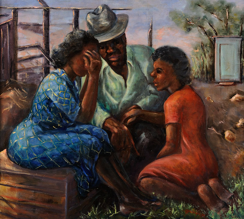 The Mourners Oil on canvas 27x32 inches 1960 Signed Photo credit: John Wilson White Studio