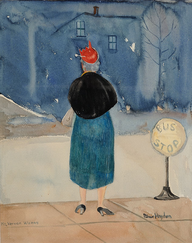 Mt. Vernon Woman Watercolor 16 1/2x13 1/2 inches 1950 Signed