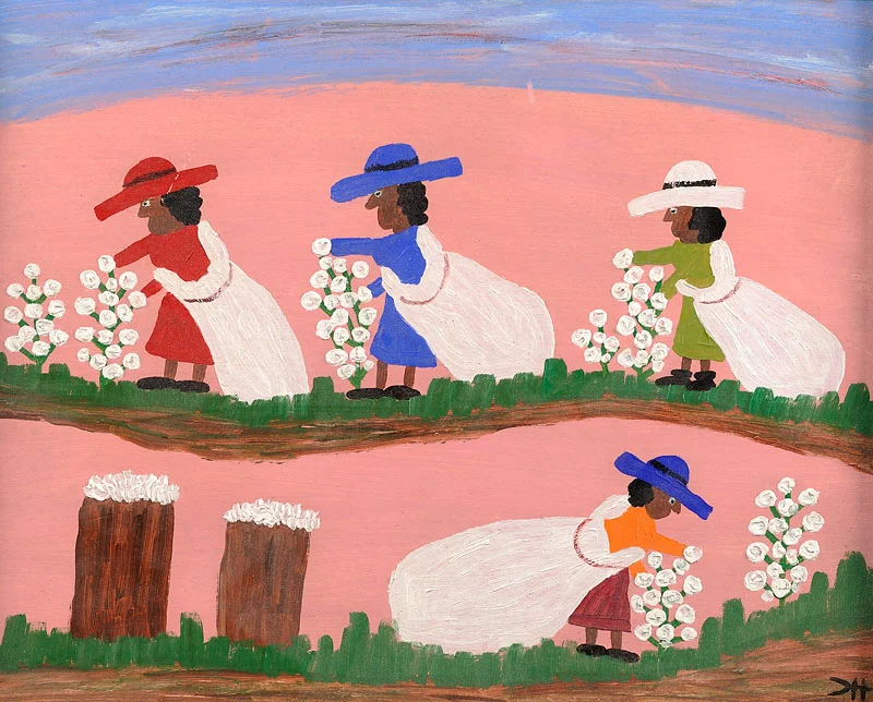 Cotton Pickers Oil on board 14x14 inches c. 1950 Photo credit: John Wilson White Studio