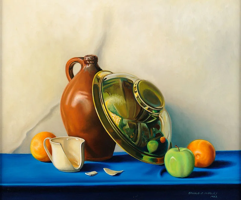 Broken Cup Oil on canvas 20x24 inches 1982 Signed and dated