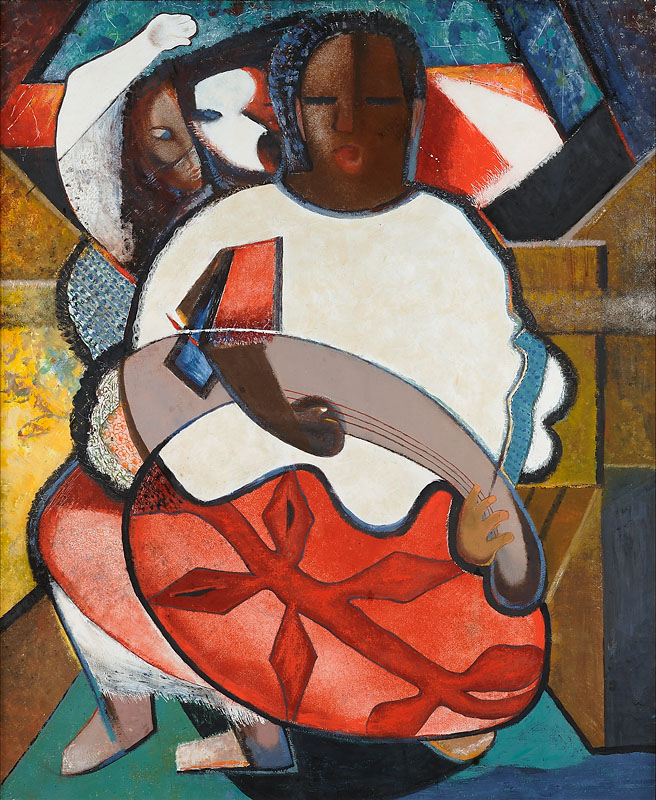 Singing Saints Tempura on enamel 31 1/2x25 inches 1967 Signed and dated Photo credit: John Wilson White Studio