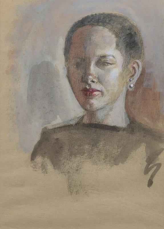 Portrait of a Woman Watercolor 14 1/2x10 1/2 inches 1960 Photo credit: John Wilson White Studio