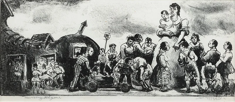 Nursery Rhyme Lithograph 7 1/2x5 5/8 inches 1938 Signed and titled Photo credit: John Wilson White Studio