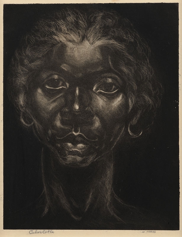 Charlotte Carborundum Mezzotint 9x7 inches 1938 Signed and titled Photo credit: John Wilson White Studio