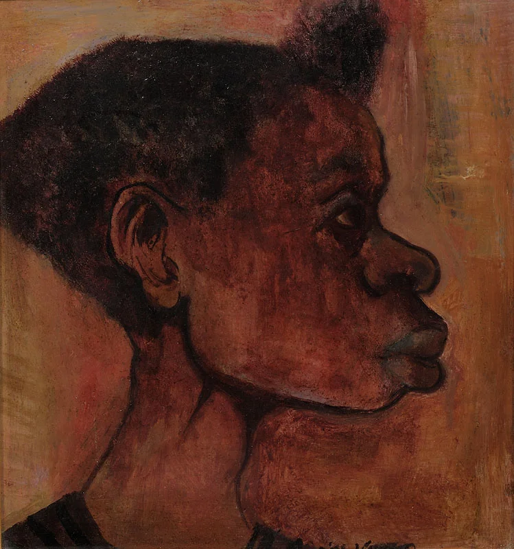 Faces (Profile) Mixed media 11 1/2x9 inches c. 1955 Signed and dated Photo credit: John Wilson White Studio