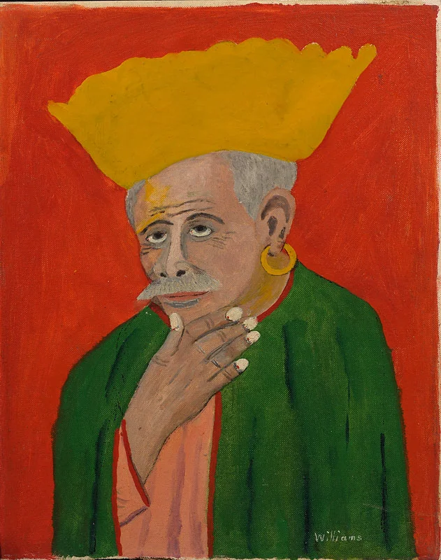 Portrait of a Man with Hat and Cape Oil on canvas board 16x12 inches c. 1956 Signed Photo credit: John Wilson White Studio