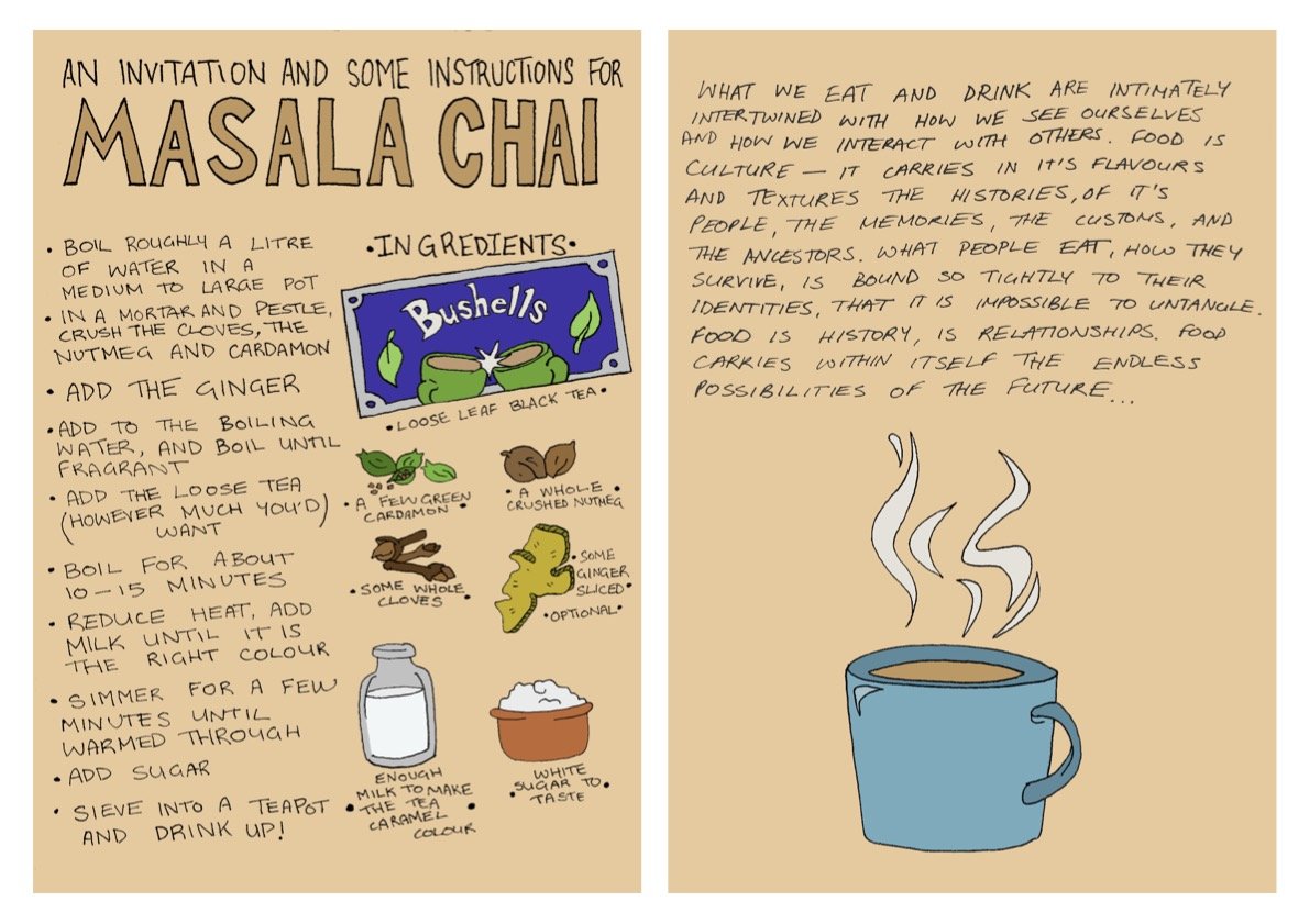   An Invitation and Some Instructions for Masala Chai,  Envelope #3 for Blue Oyster Gallery's  POST- project, 2020  