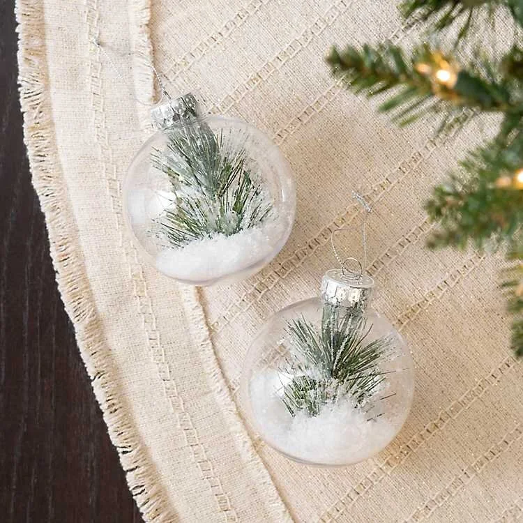 Pine Snow Globe Ornaments
