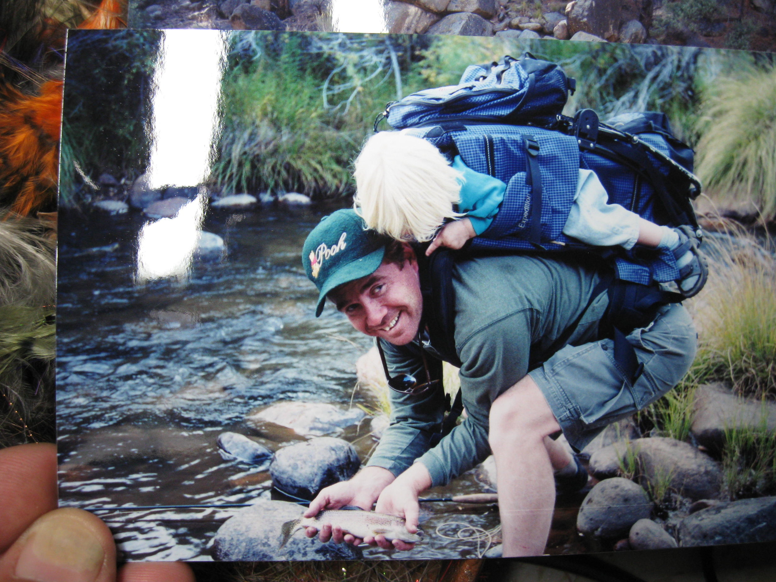  My niece Savannah with her dad on the South Fork of the Kern when she was only 2 years old. Savannah first joined us for fishing hikes when she was just 6 months. She always enjoyed touching (petting) the fish with her finger when she was younger be