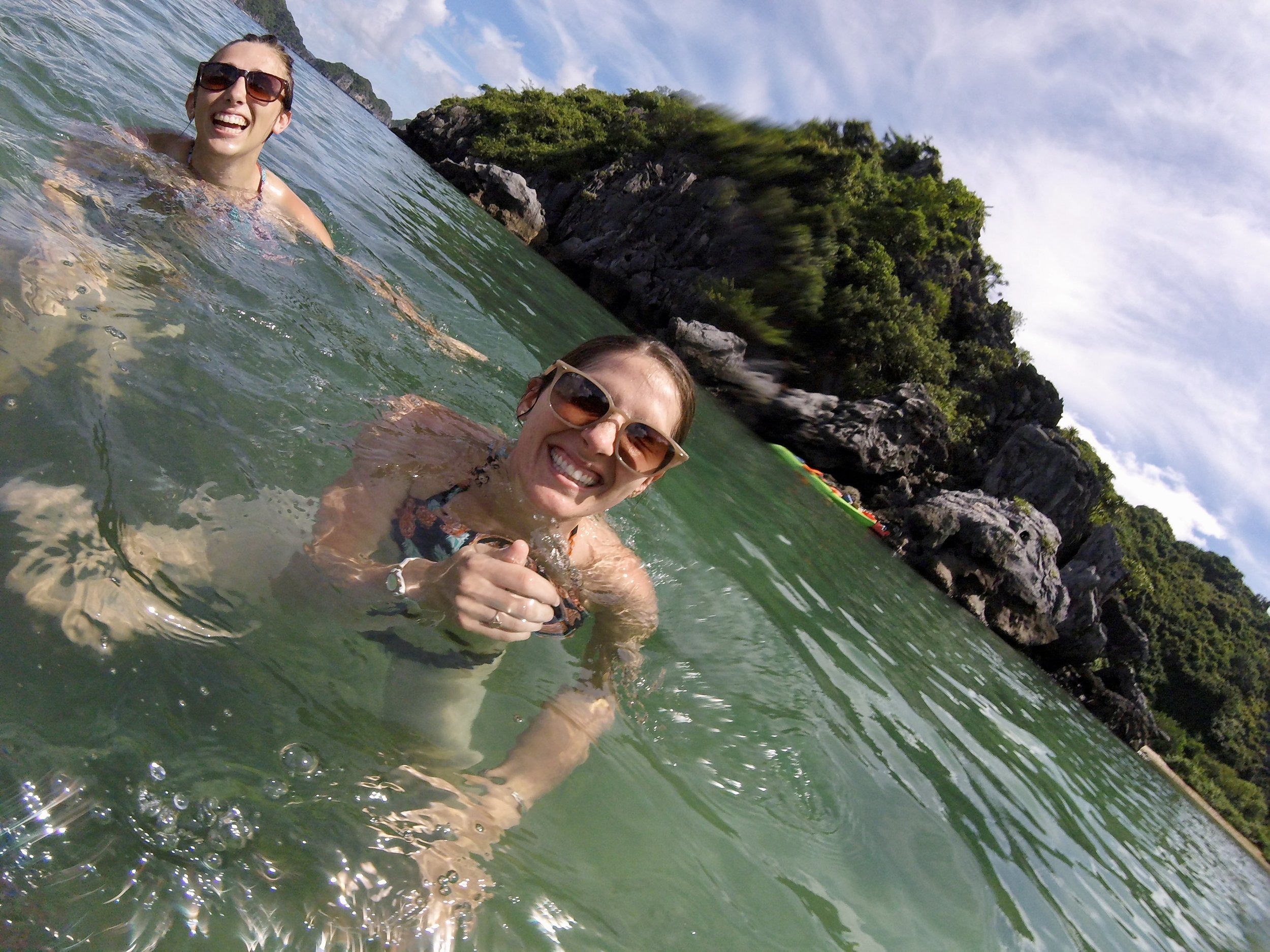  Swimming break in a little cove.    