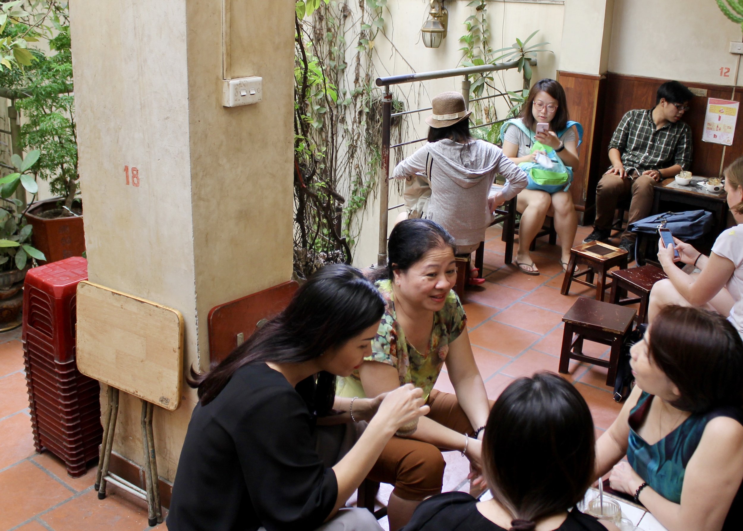  Child-sized tables and rich coffee are the norm in Hanoi's cafes.&nbsp;    