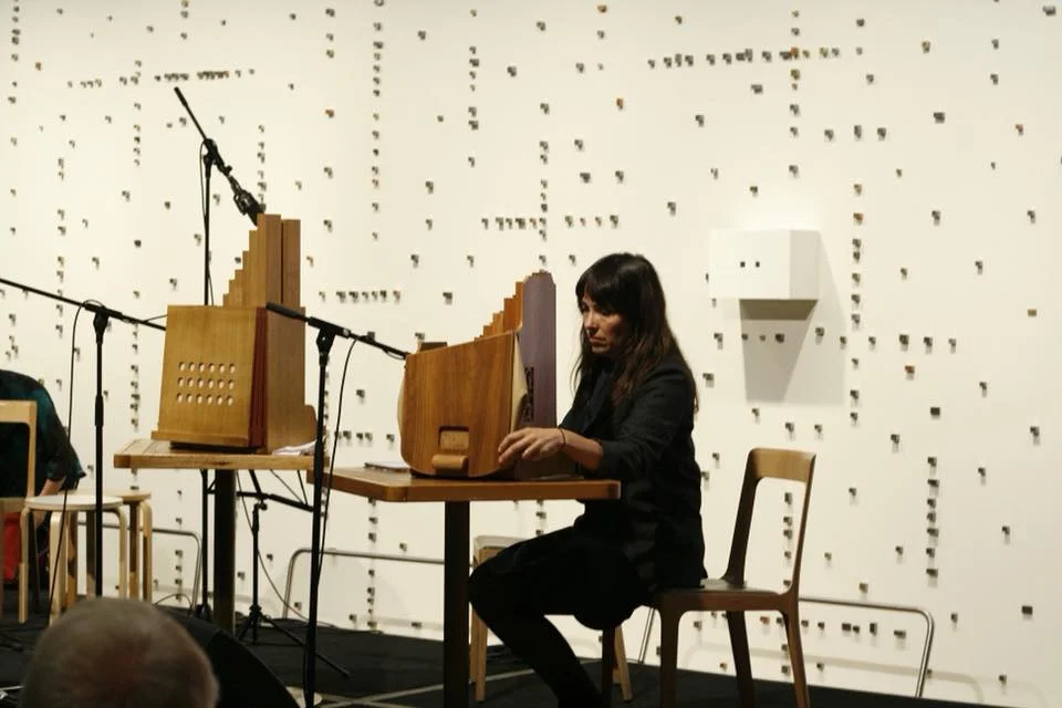 Bree Van Reyk playing Loom Patterns for organetto and sine tones by Amanda Cole, Art Gallery of NSW - May 9, 2018