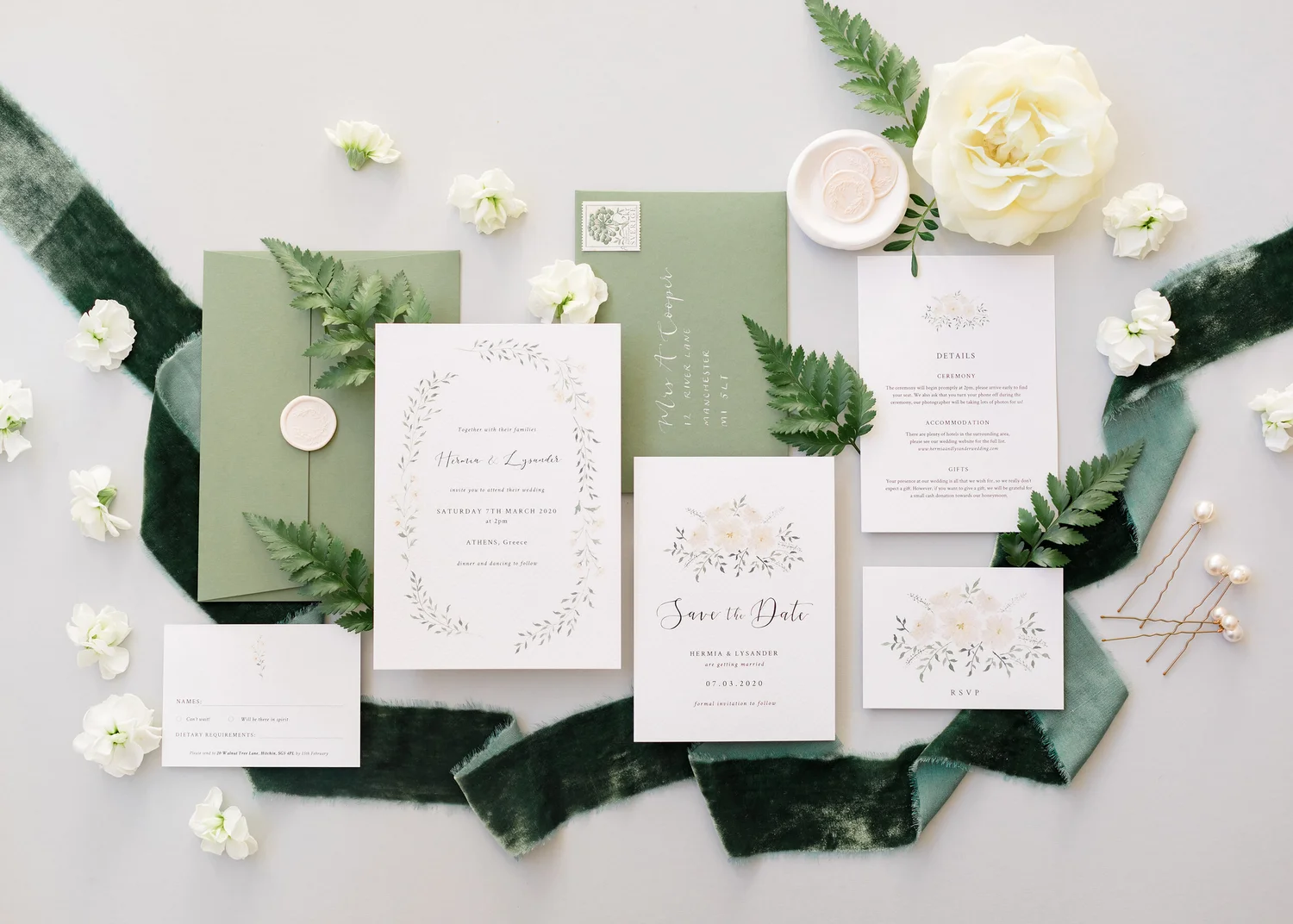 Fine Art Wedding Invitation Suite Collections — Olive & Millicent