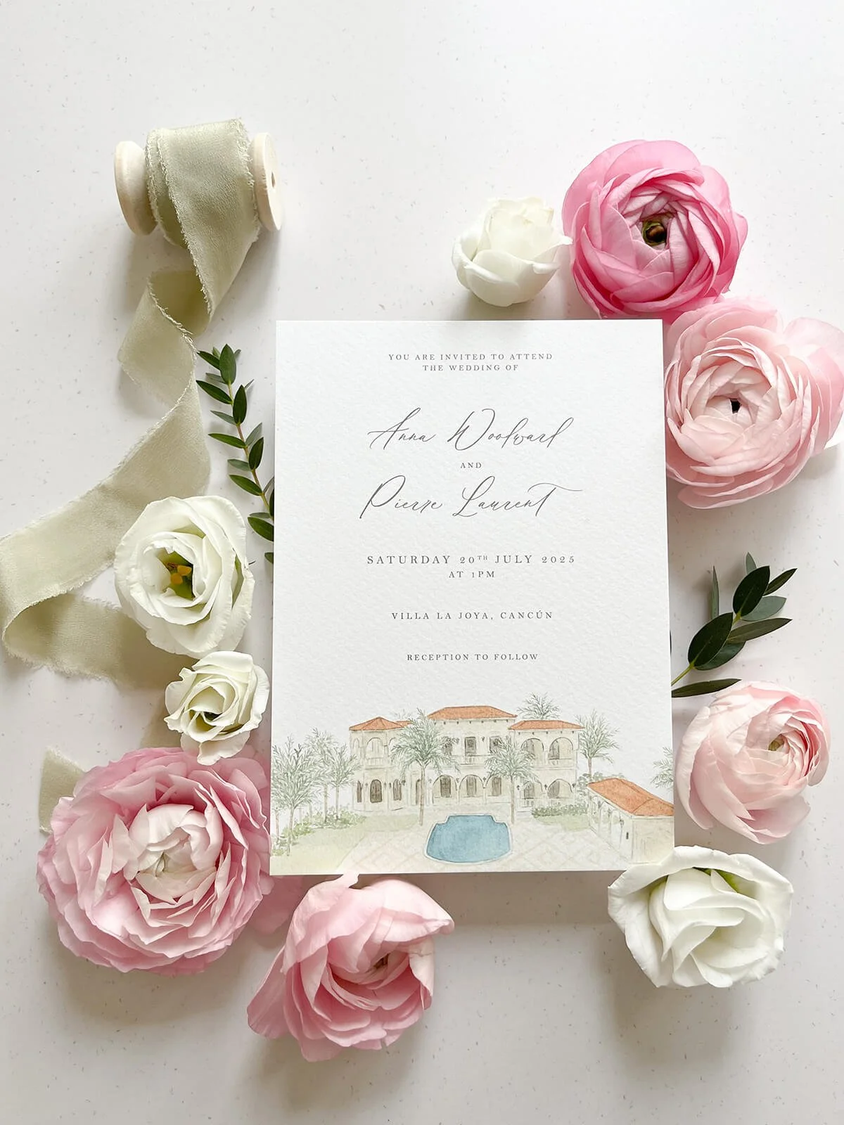 Venue Illustration Wedding Invitations — Olive & Millicent
