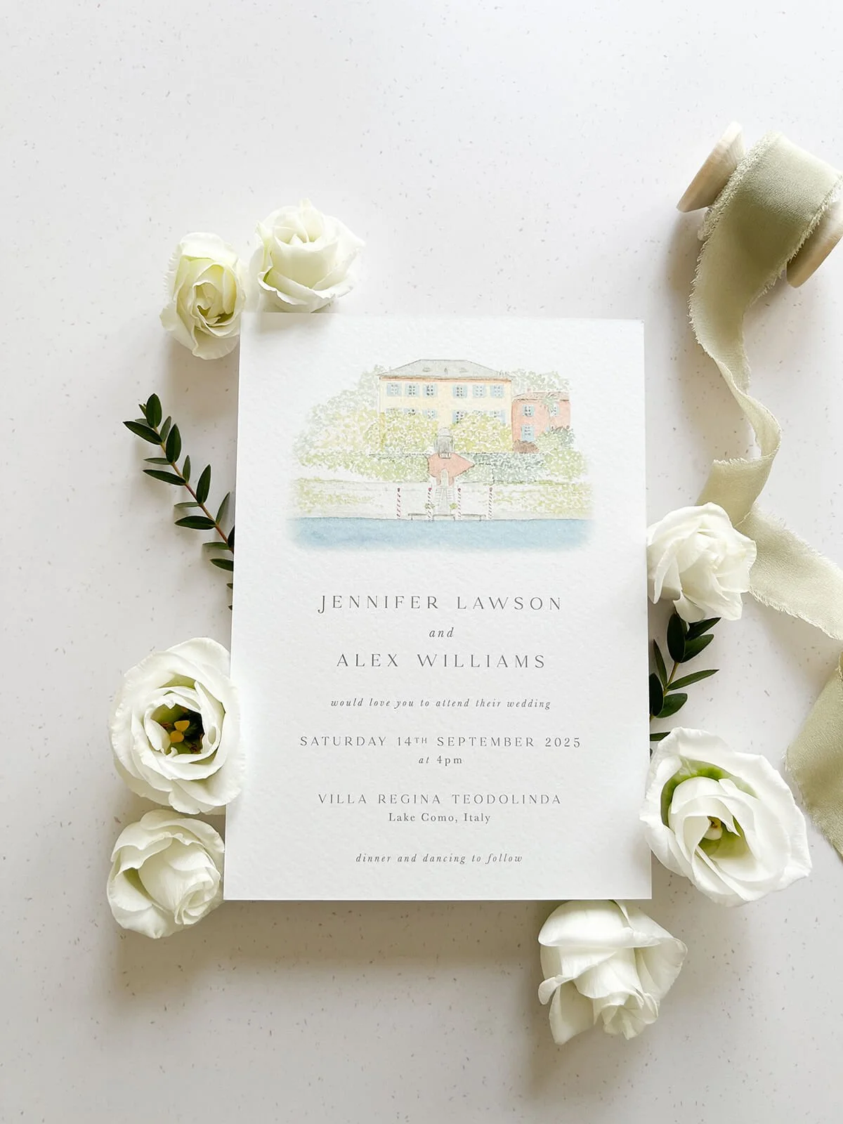 Venue Illustration Wedding Invitations — Olive & Millicent